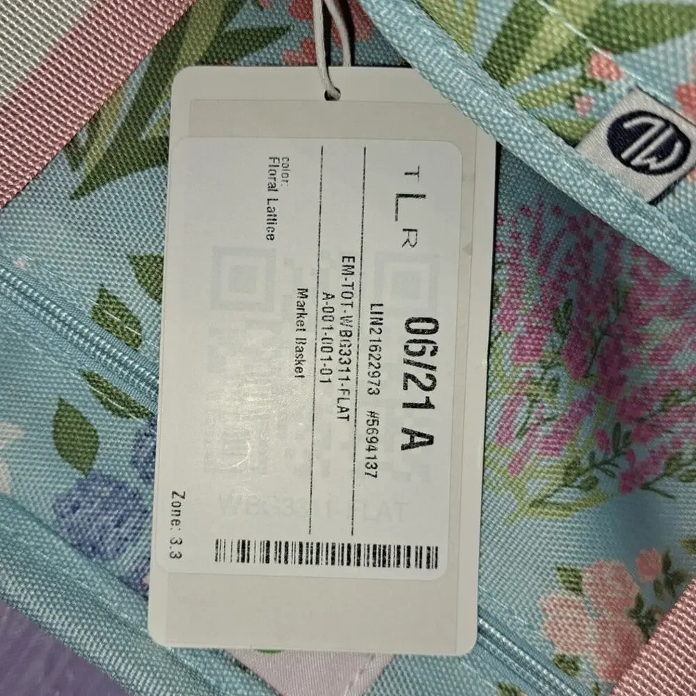 Monogram Initialed TRL Floral Marley Lilly Tote Large Basket